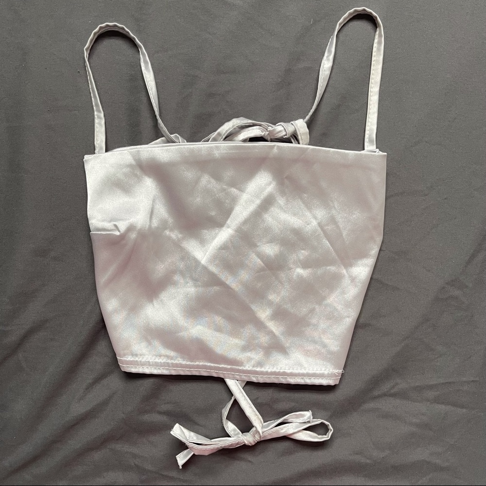 Nasty Gal “Back at it” Satin Crop Top